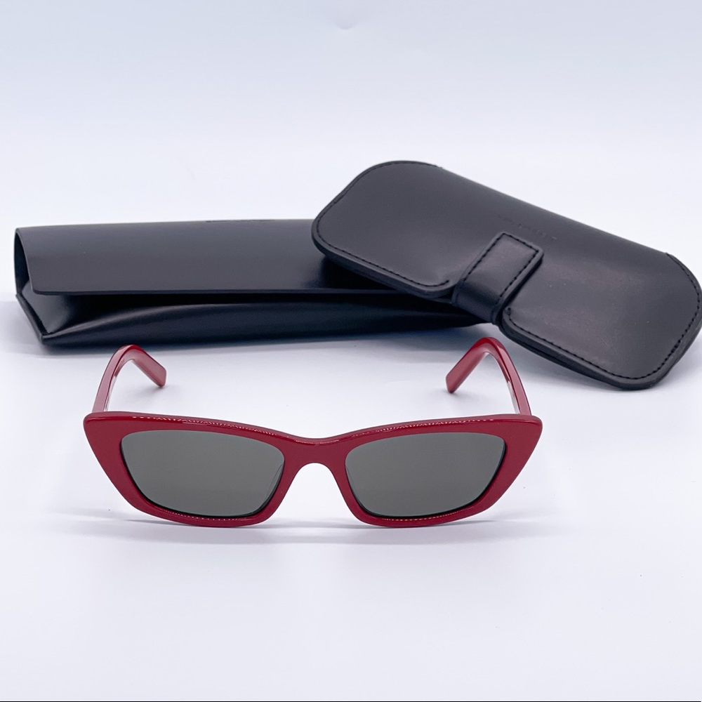 NEW SAINT LAURENT SL277 003 RED CAT EYE SUNGLASSES - Picture 2 of 12
